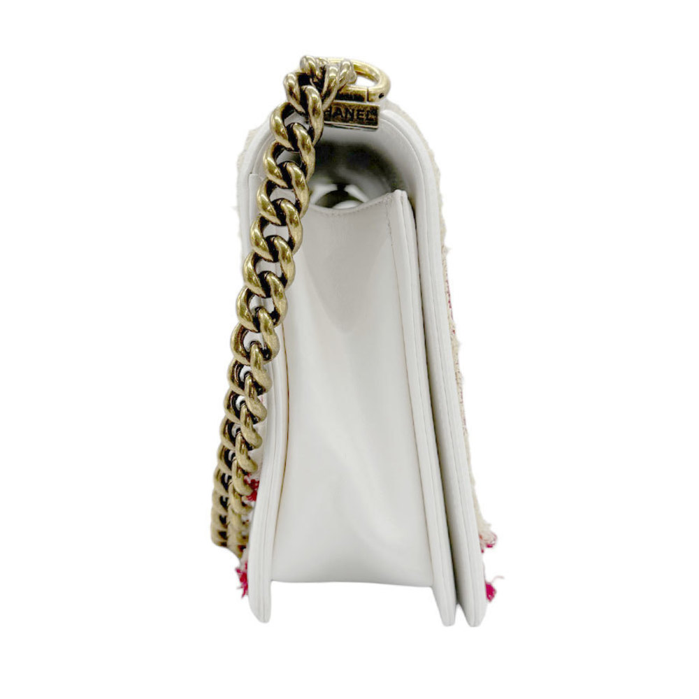 Chanel Boy  Shoulder White Bag